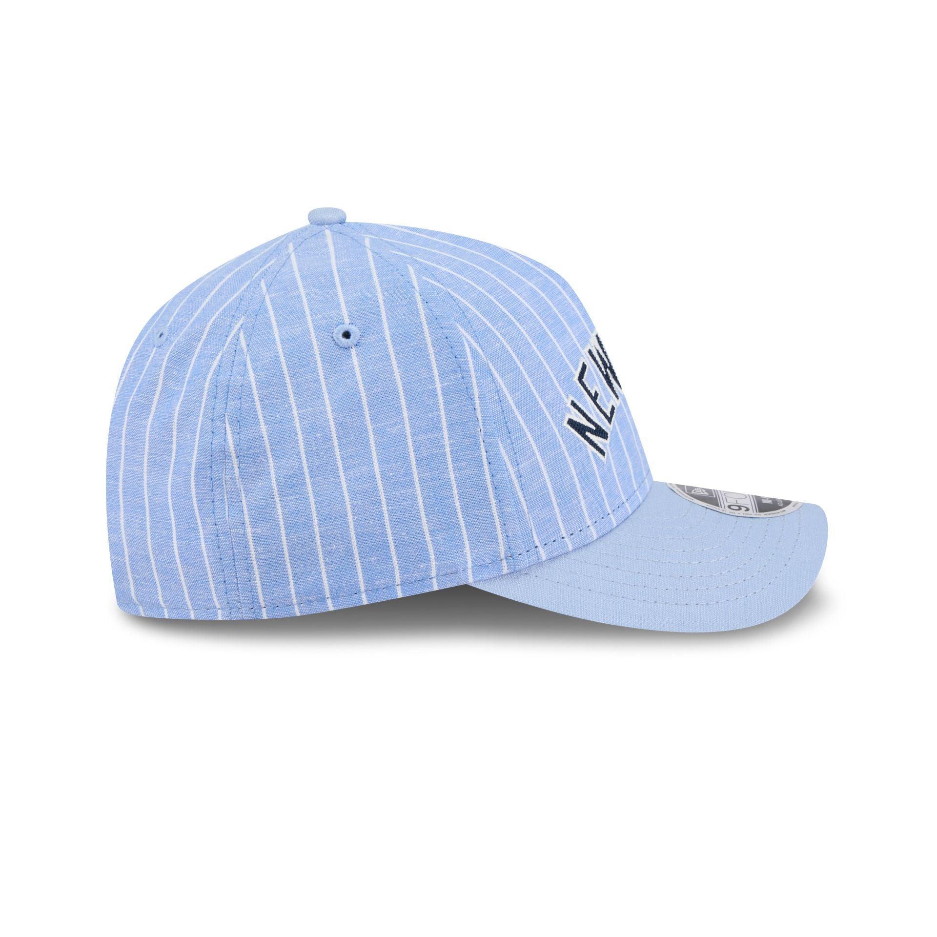 Texas Rangers Pinstripe Linen 9FORTY M-Crown A-Frame Snapback Hat Male Product Image