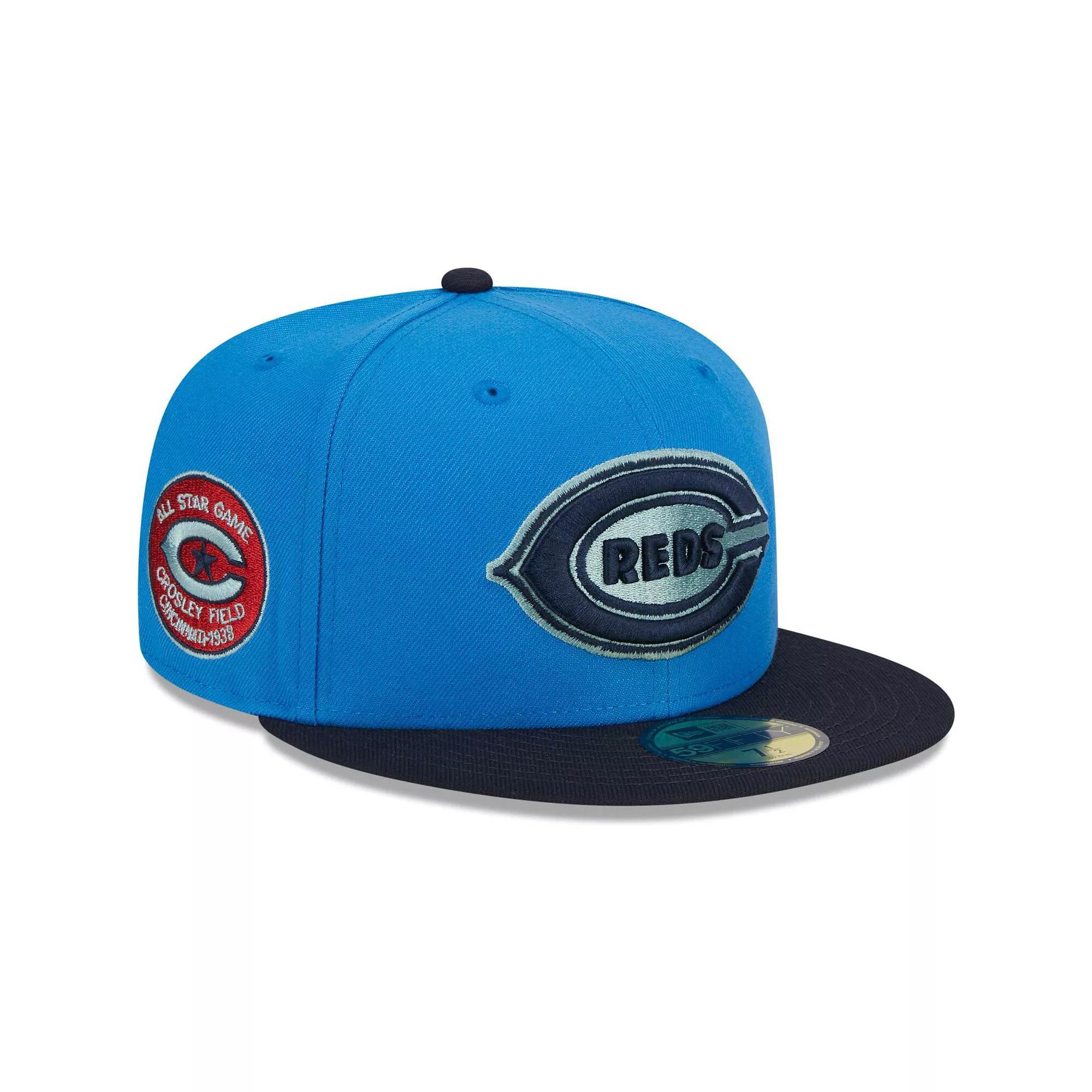 Men's New Era Royal Cincinnati Reds 59FIFTY Fitted Hat, Size: 7 3/8, Red Blue Product Image
