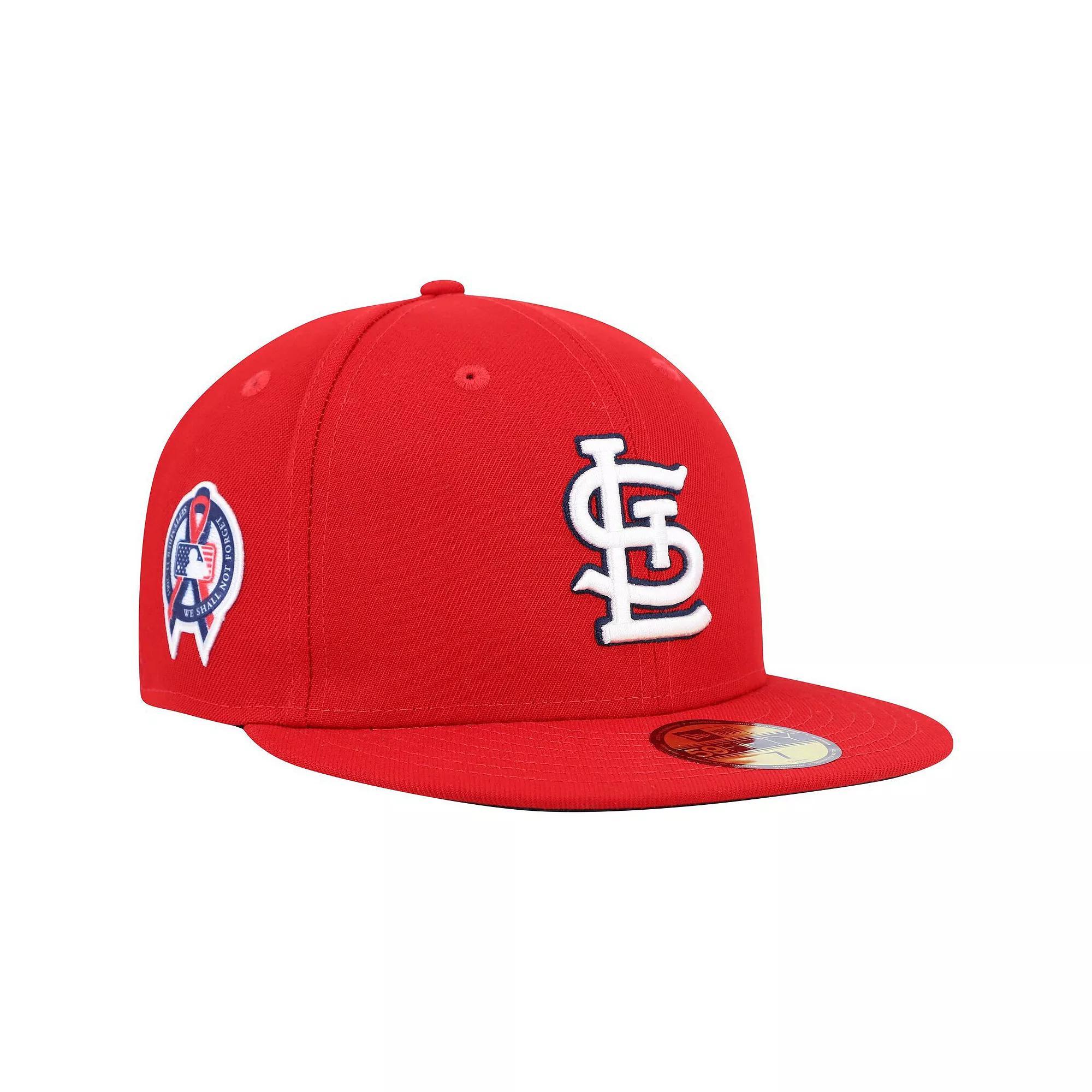 Men's New Era Red St. Louis Cardinals 9/11 Memorial Side Patch 59FIFTY Fitted Hat, Size: 8 Product Image