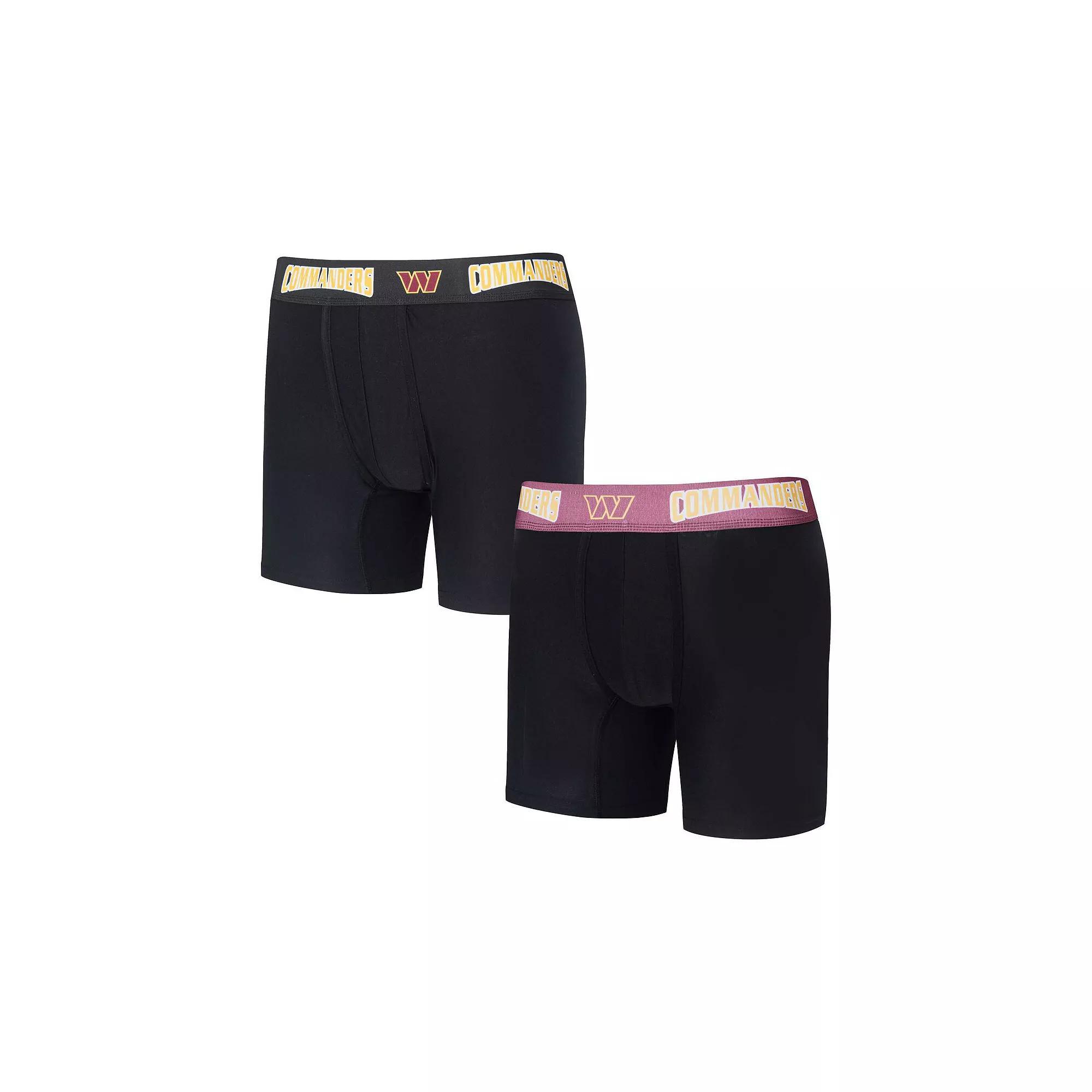 Men's Concepts Sport Black/Burgundy Washington Commanders 2-Pack Boxer Briefs Set, Size: XL, Wft Black Product Image