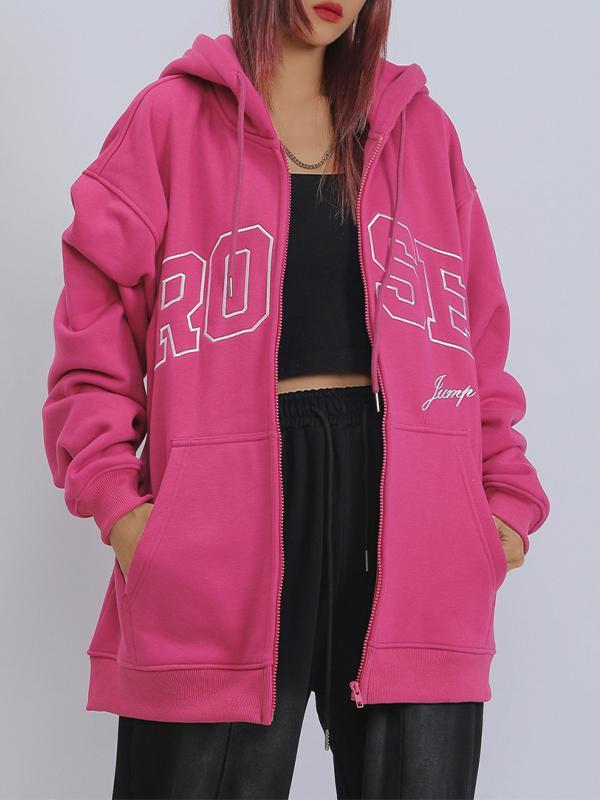 Hip Pop Letter Print Oversized Hoodie Product Image