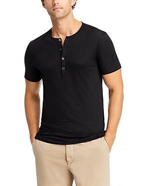 John Varvatos Linen Short Sleeve Henley Product Image