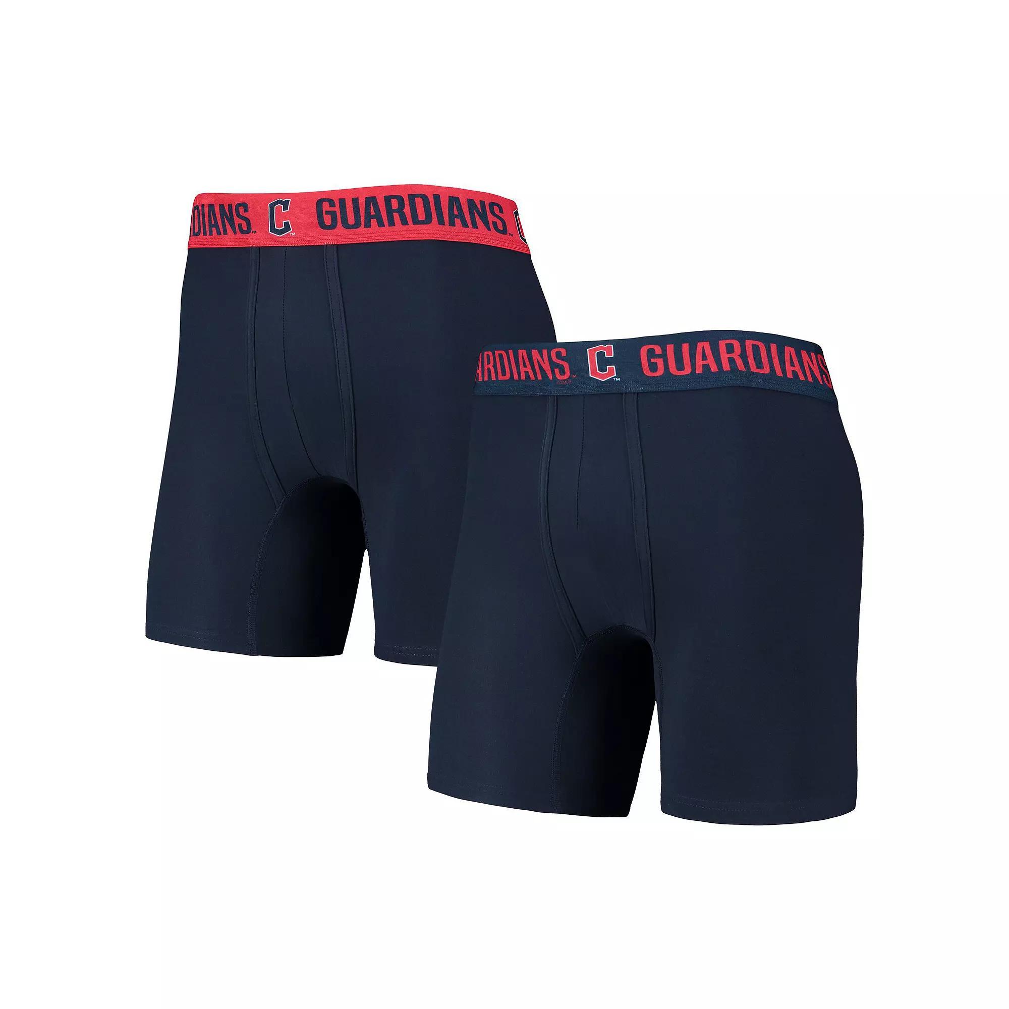 Men's Concepts Sport Navy/Red Cleveland Guardians Two-Pack Flagship Boxer Briefs Set, Size: 2XL, Grd Blue Product Image