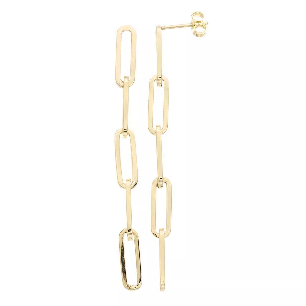 Au Naturale 14k Gold Paper Clip Chain Drop Earrings, Women's Product Image