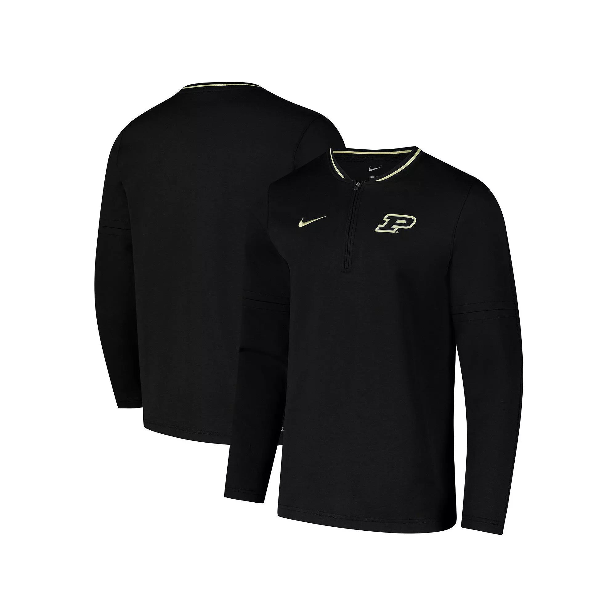 Men's Nike Black Purdue Boilermakers Coaches Quarter-Zip Jacket, Size: Large Product Image