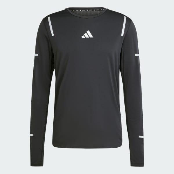 adidas Ultimate Running Reflective Long Sleeve Tee Black 2XL Mens Product Image