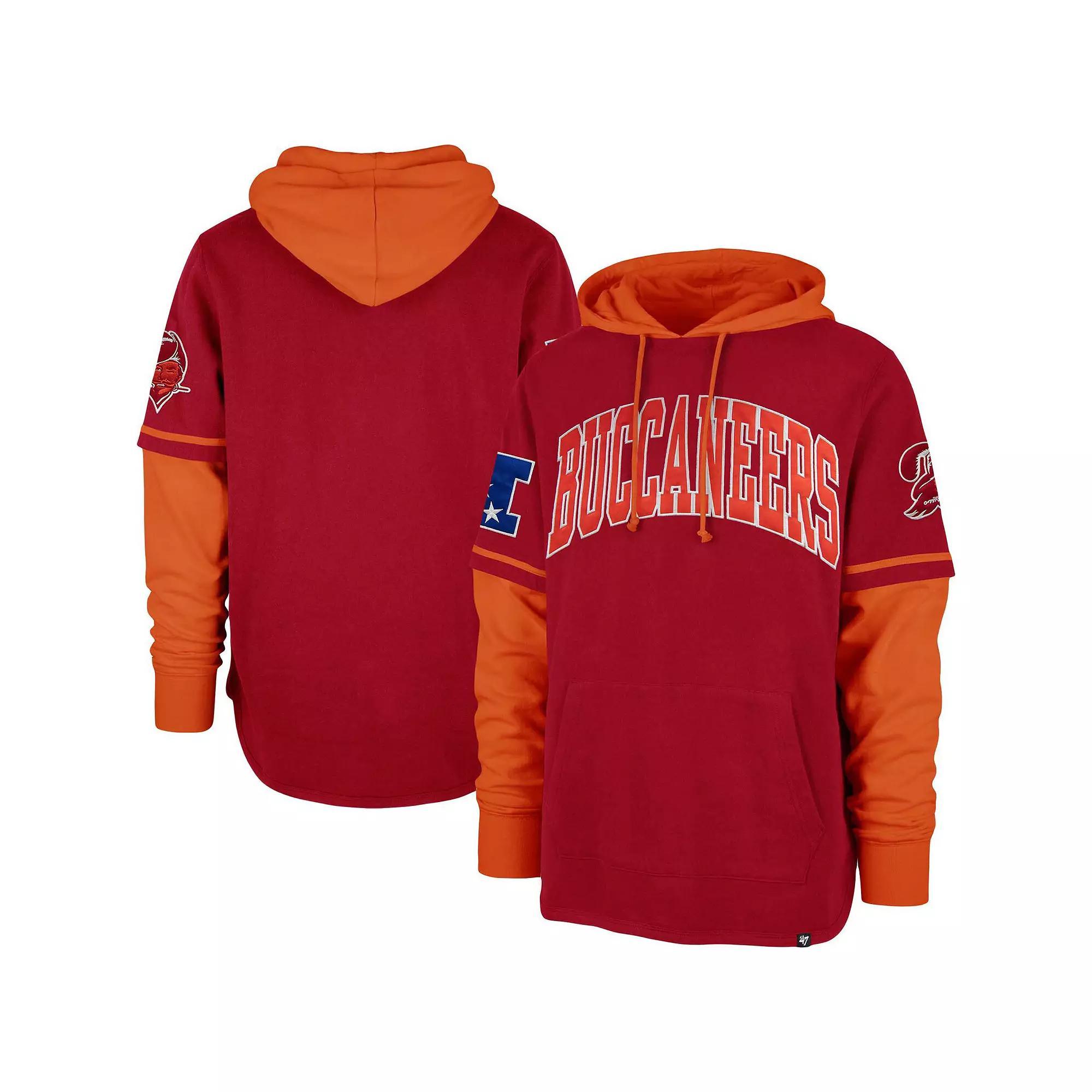 Men's '47 Red Tampa Bay Buccaneers Shortstop Pullover Hoodie, Size: XL Product Image