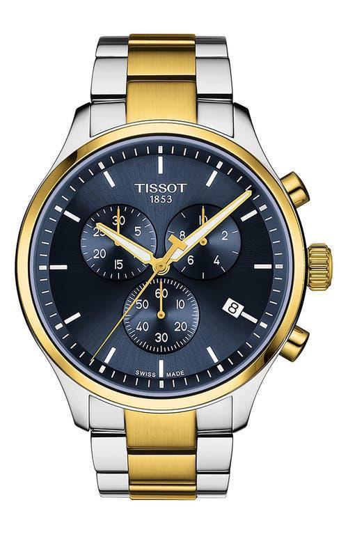Tissot Chrono Xl Classic Two Tone Stainless Steel Navy Dial Bracelet Watch Product Image