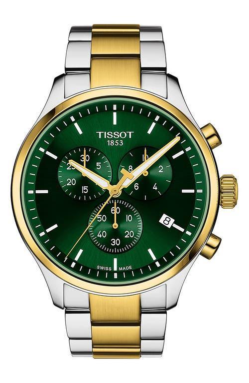 Tissot Chrono Xl Classic Two Tone Stainless Steel Navy Dial Bracelet Watch Product Image