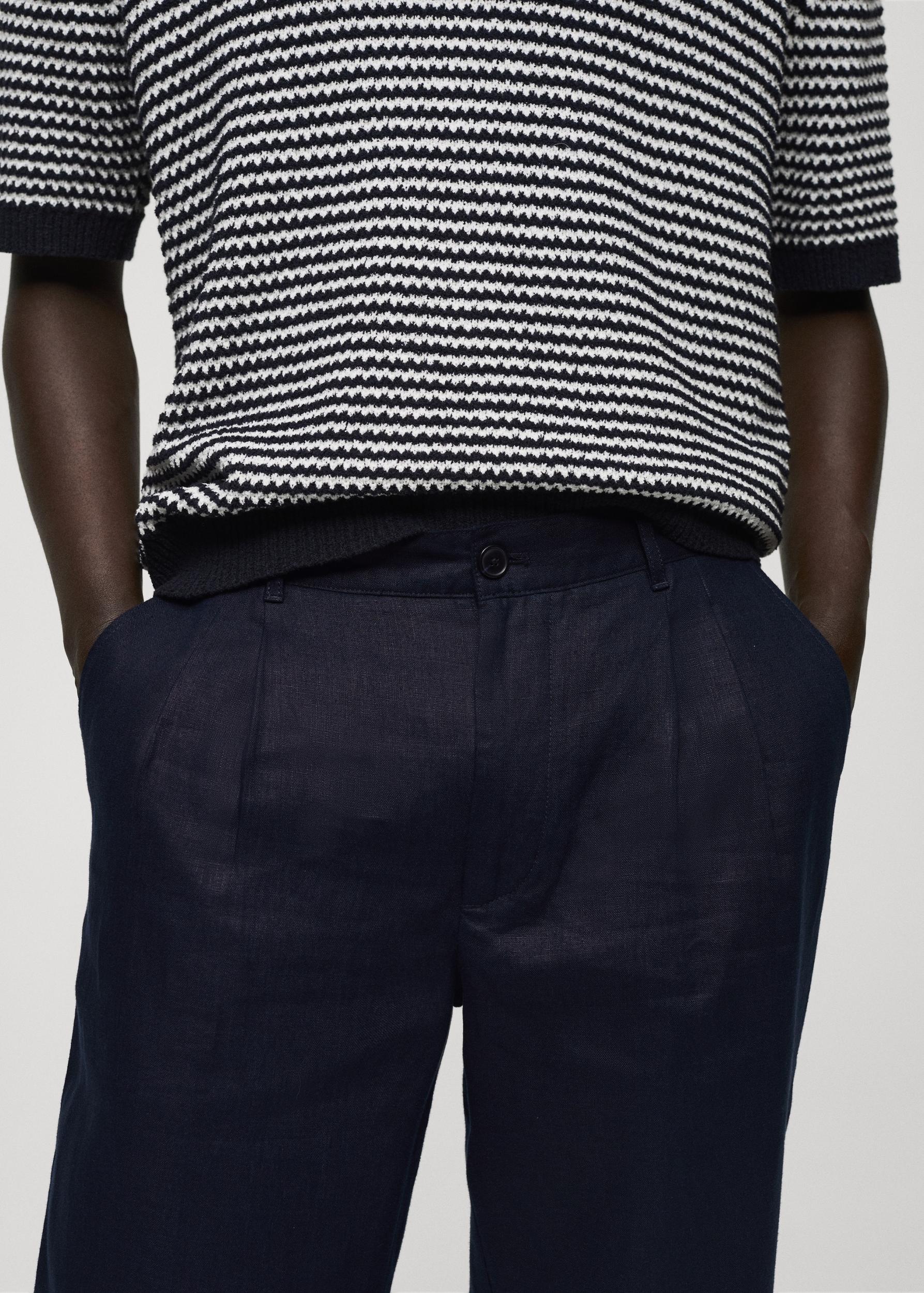Relaxed-fit 100% linen pants - Men | MANGO USA Product Image