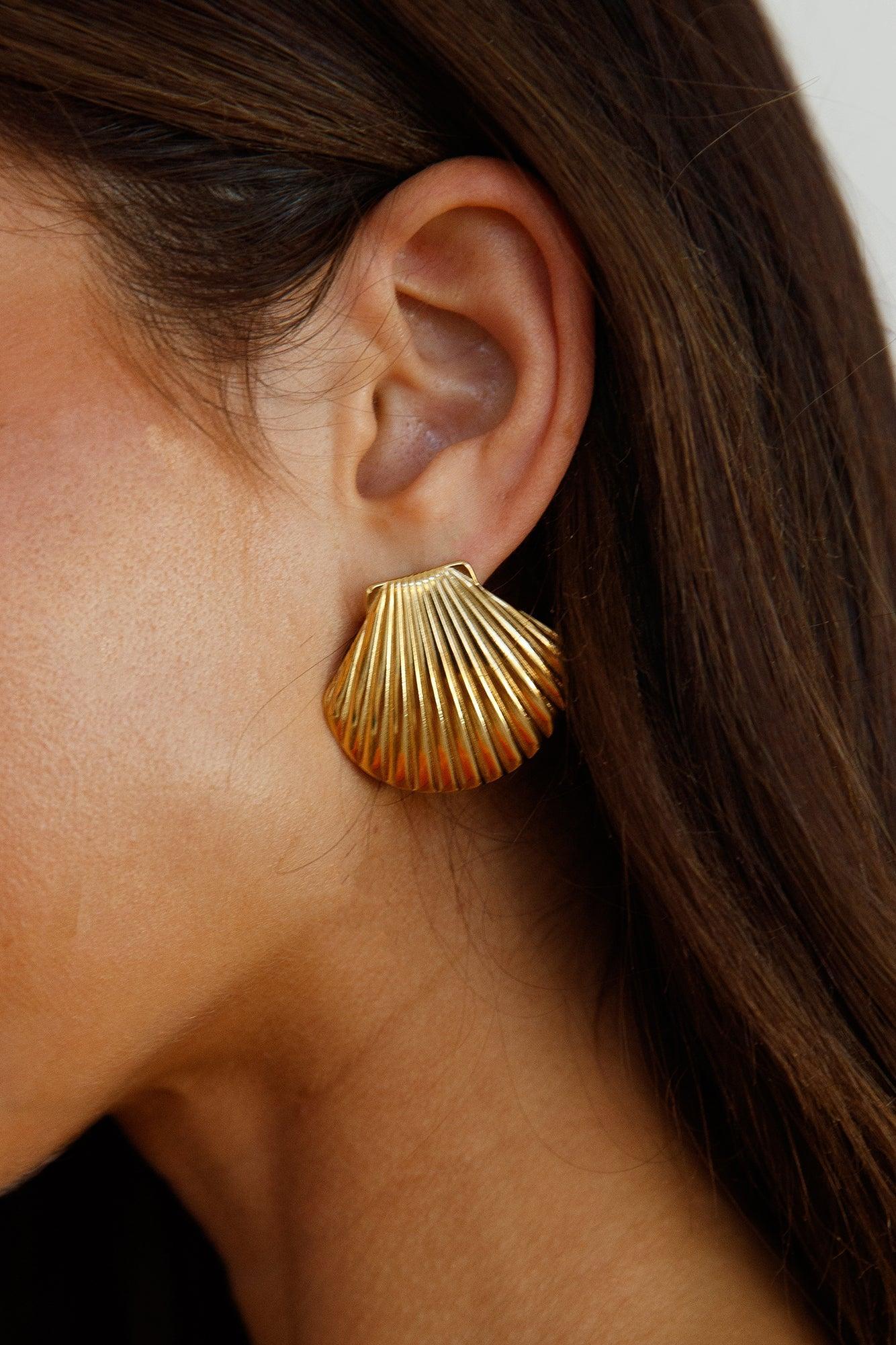 18k Gold Plated Washed Up Earrings Gold Product Image