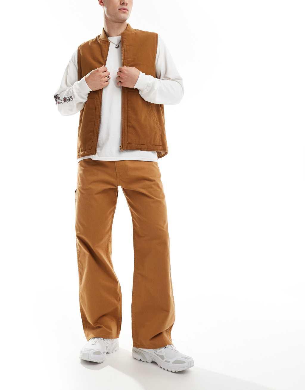 Levi's Skateboarding crop straight carpenter pants in tan Product Image