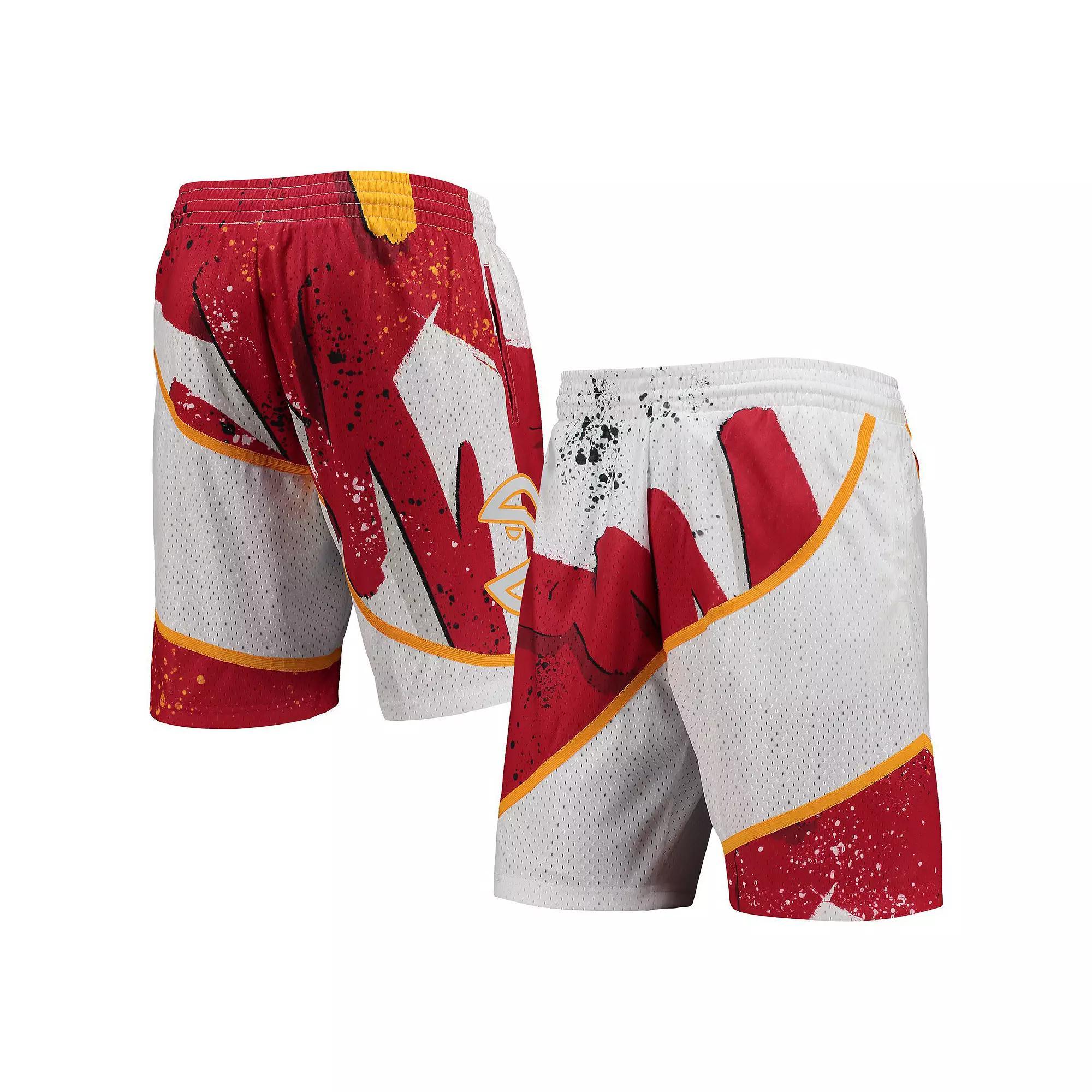 Men's Mitchell & Ness White Atlanta Hawks Hardwood Classics 1986 Hyper Hoops Swingman Shorts, Size: XL Product Image