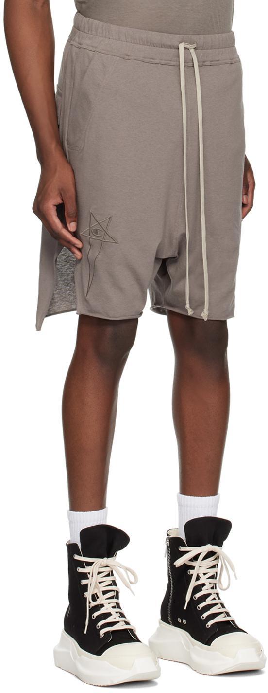 RICK OWENS Gray Champion Edition Beveled Pods Shorts In 34 Dust Product Image