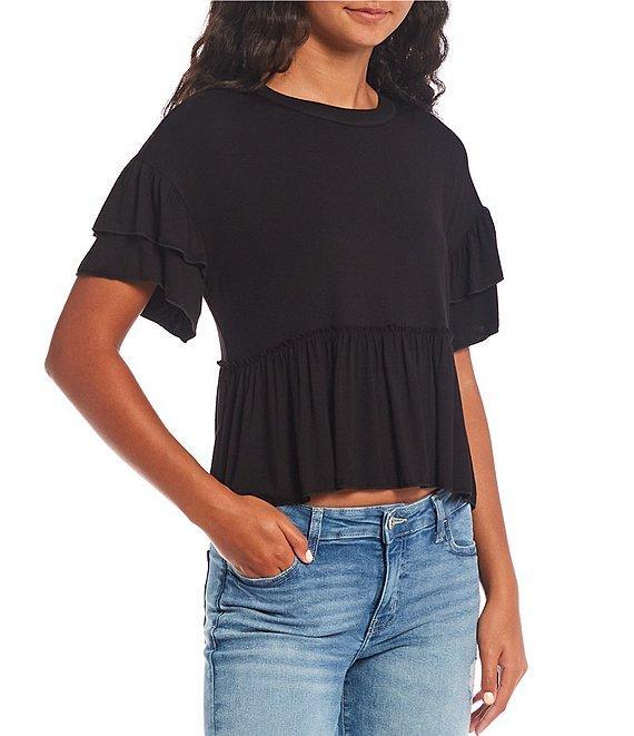 Originality Short Sleeve Peplum Top Product Image