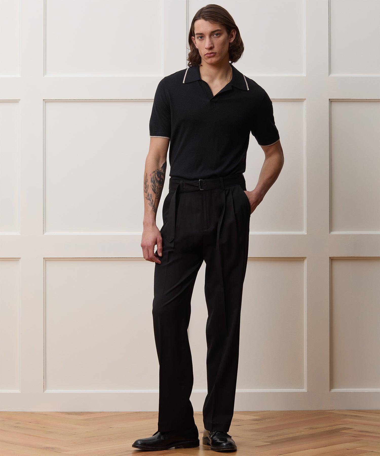 Silk-Cashmere Tipped Sweater Polo Product Image