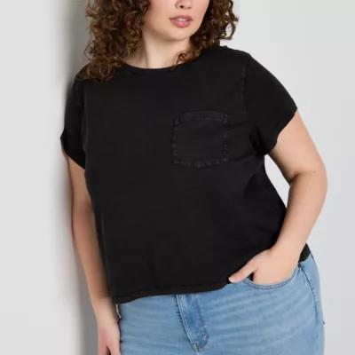 a.n.a Womens Plus Crew Neck Short Sleeve T-Shirt Product Image