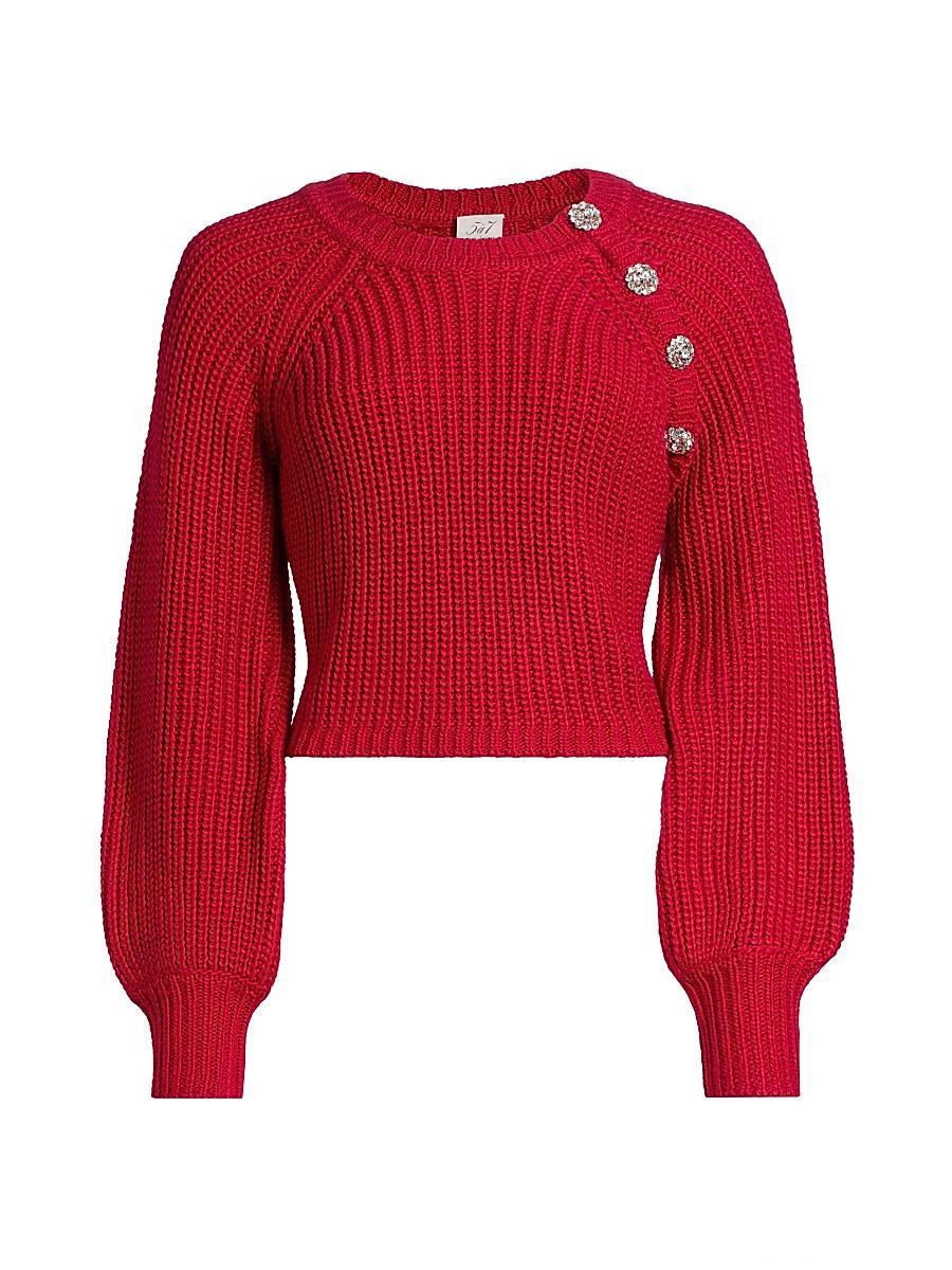Womens Keren Crystal-Detailed Cropped Sweater Product Image