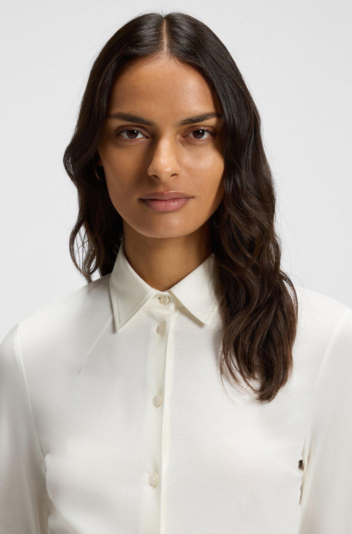 Extra-slim-fit blouse in cotton jersey Product Image