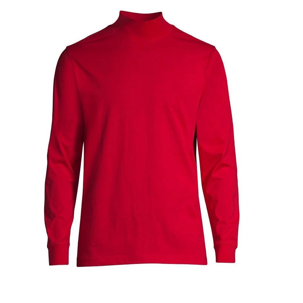 Men's Lands' End Super-T Mock Turtleneck, Size: XL, Radiant Blue Product Image