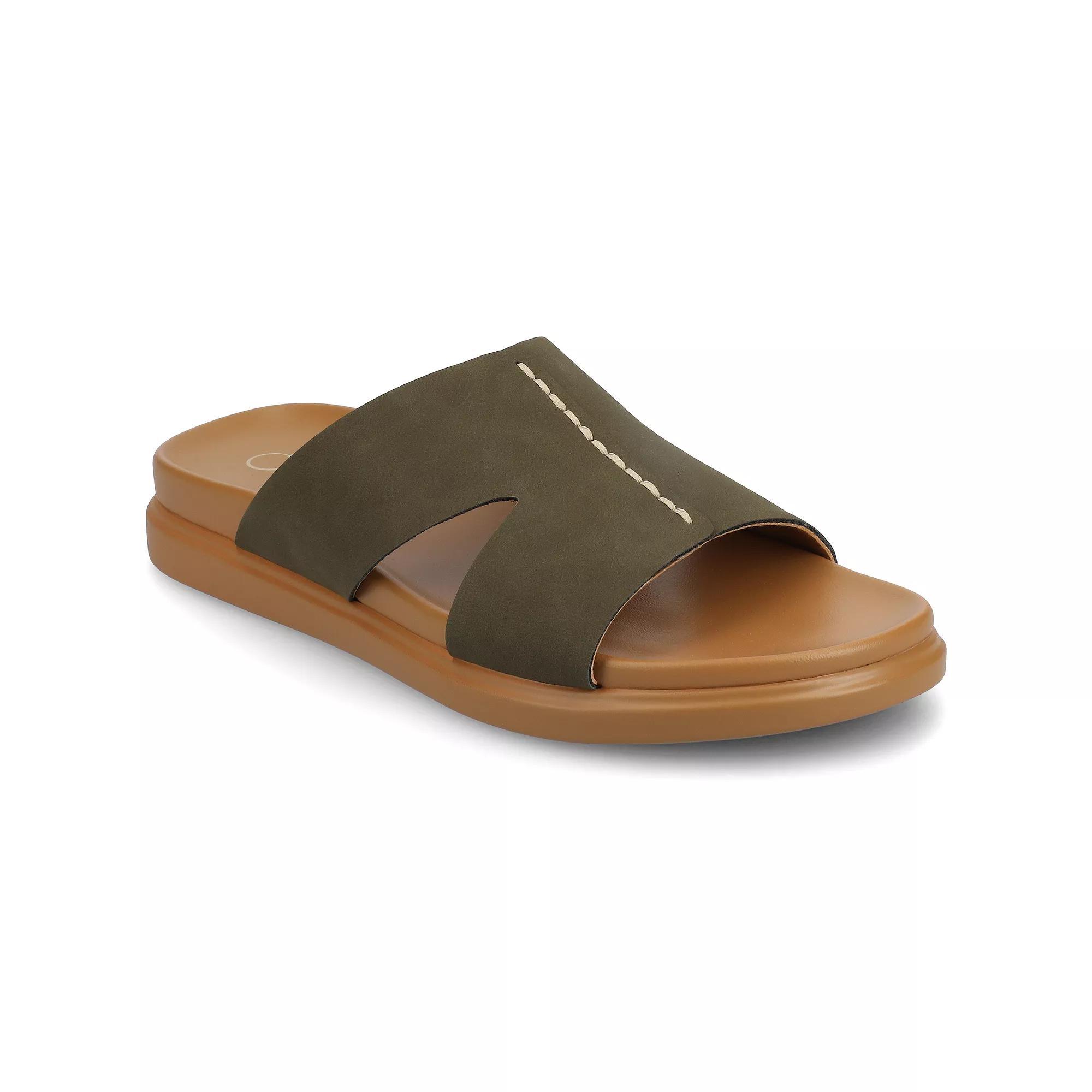Journee Womens Misey Single Band Slip-On Sandals Green Product Image
