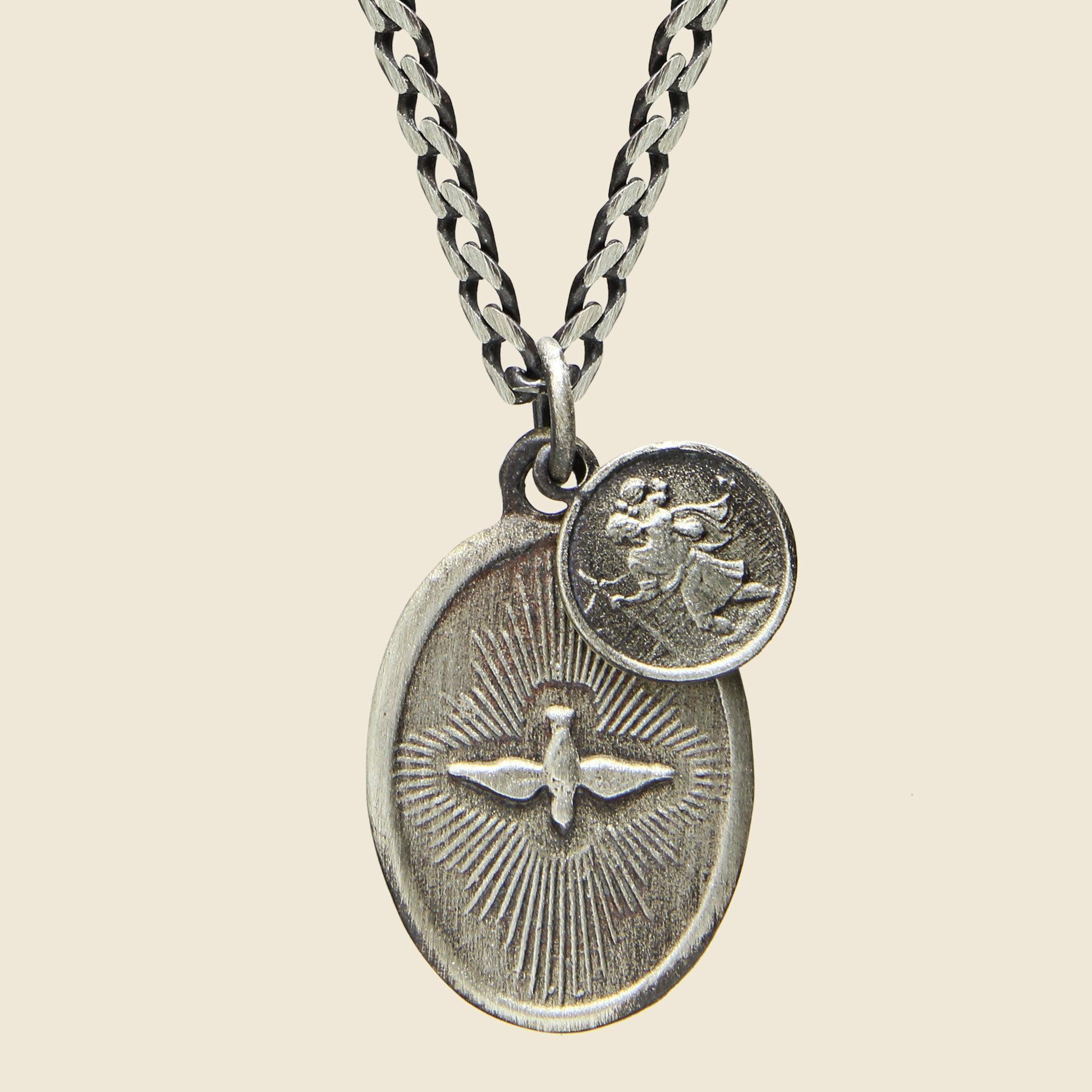 Dove Pendant Necklace - Polished Silver Product Image