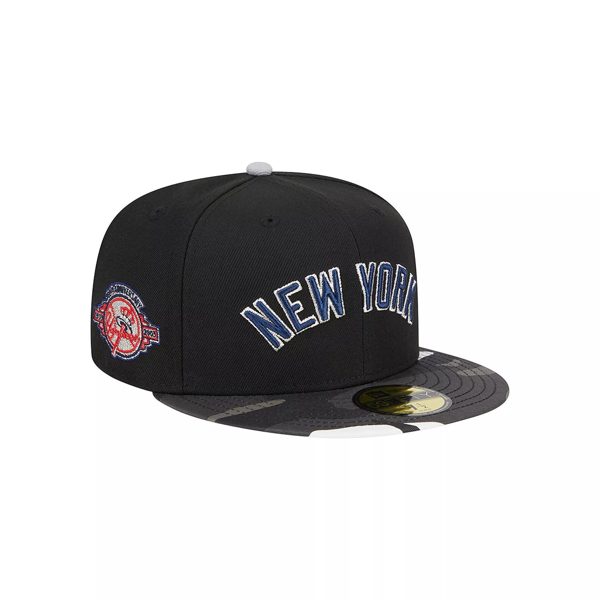 Men's New Era Black New York Yankees Metallic Camo 59FIFTY Fitted Hat, Size: 7 7/8 Product Image