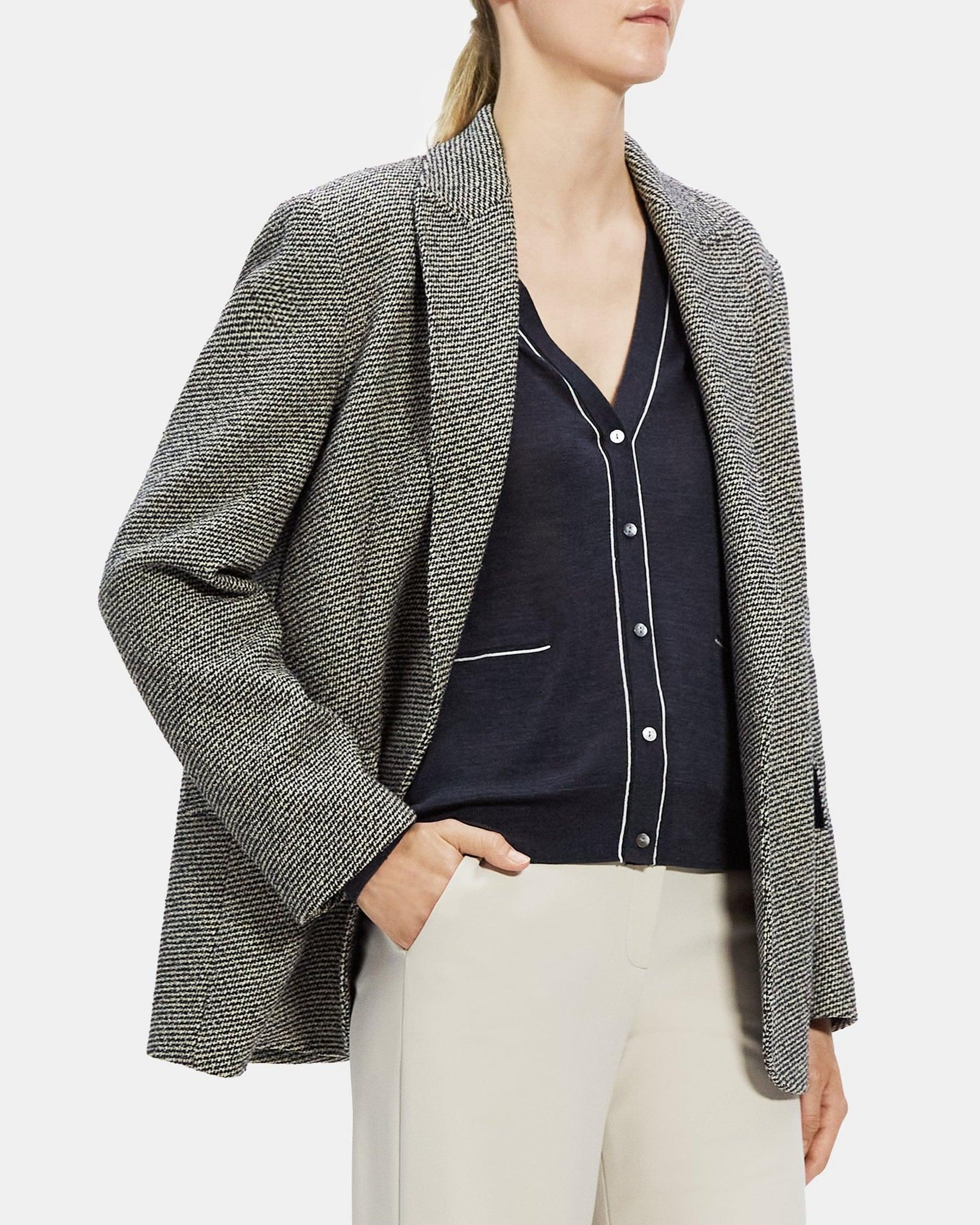Relaxed Blazer in Stretch Tweed Product Image