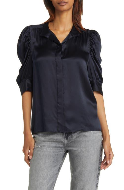 Gillian Silk Ruched Sleeve Top Product Image