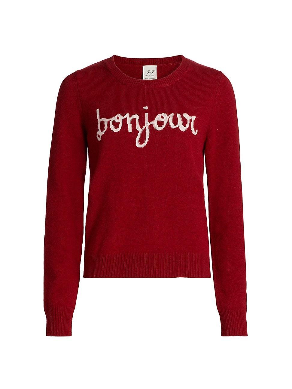 Womens Bonjour Wool-Blend Crewneck Sweater Product Image