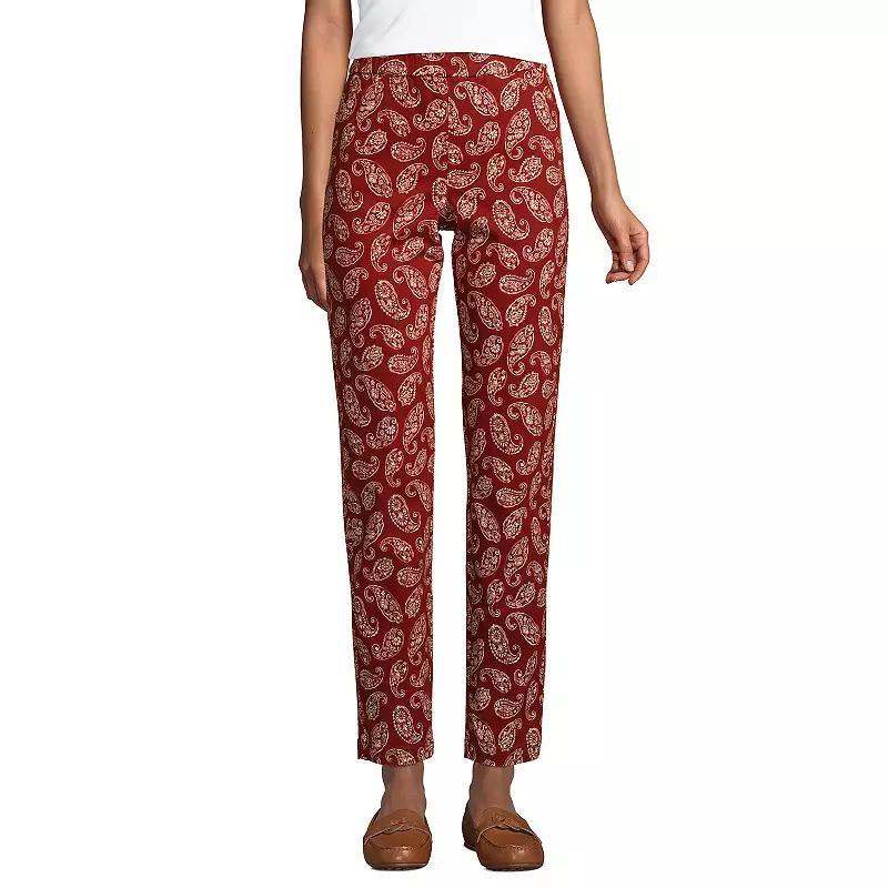 Women's Lands' End Pull-On Chino Ankle Pants, Size: 8, Red Ivory Paisley Product Image