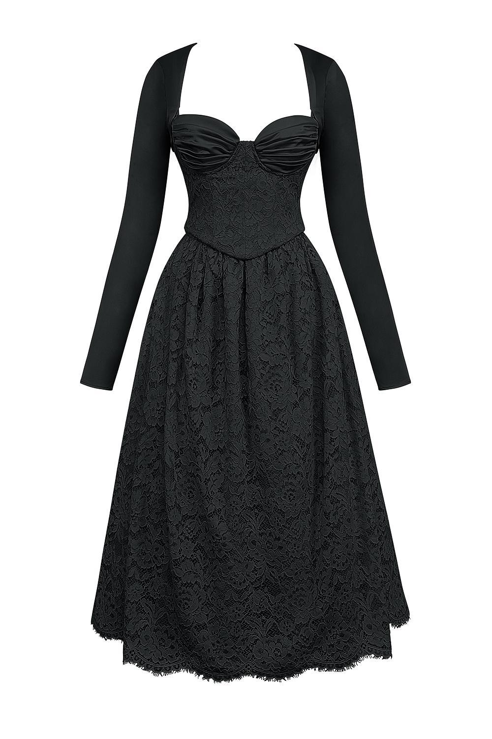 Duchess Black Lace Corset, Skirt and Bolero Product Image