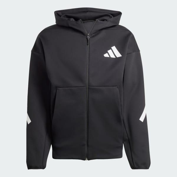 adidas Z.N.E. Full-Zip Hooded Track Jacket Black S Mens Product Image