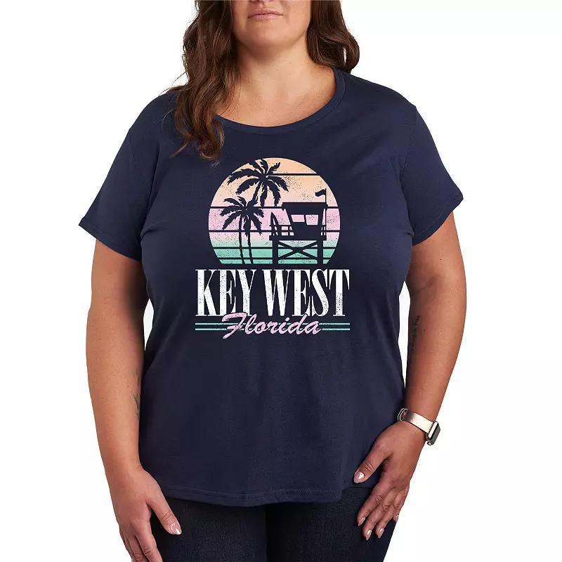 Plus Key West Graphic Tee, Womens Blue Product Image