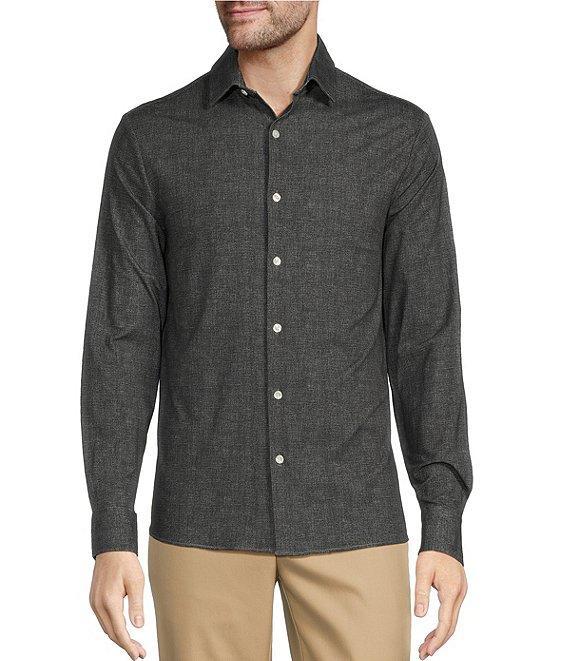 Hart Schaffner Marx State Street Essentials Albini 4FLEX Long Sleeve Solid Coat Front Shirt Product Image