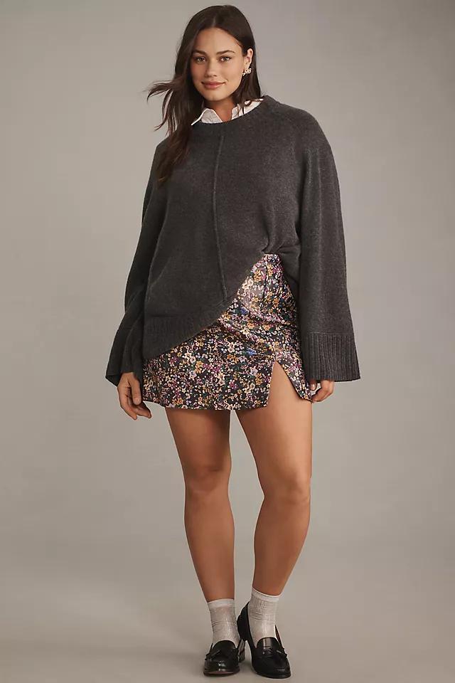 Maeve Faux-Leather Side-Slit Micro Mini Skirt Product Image