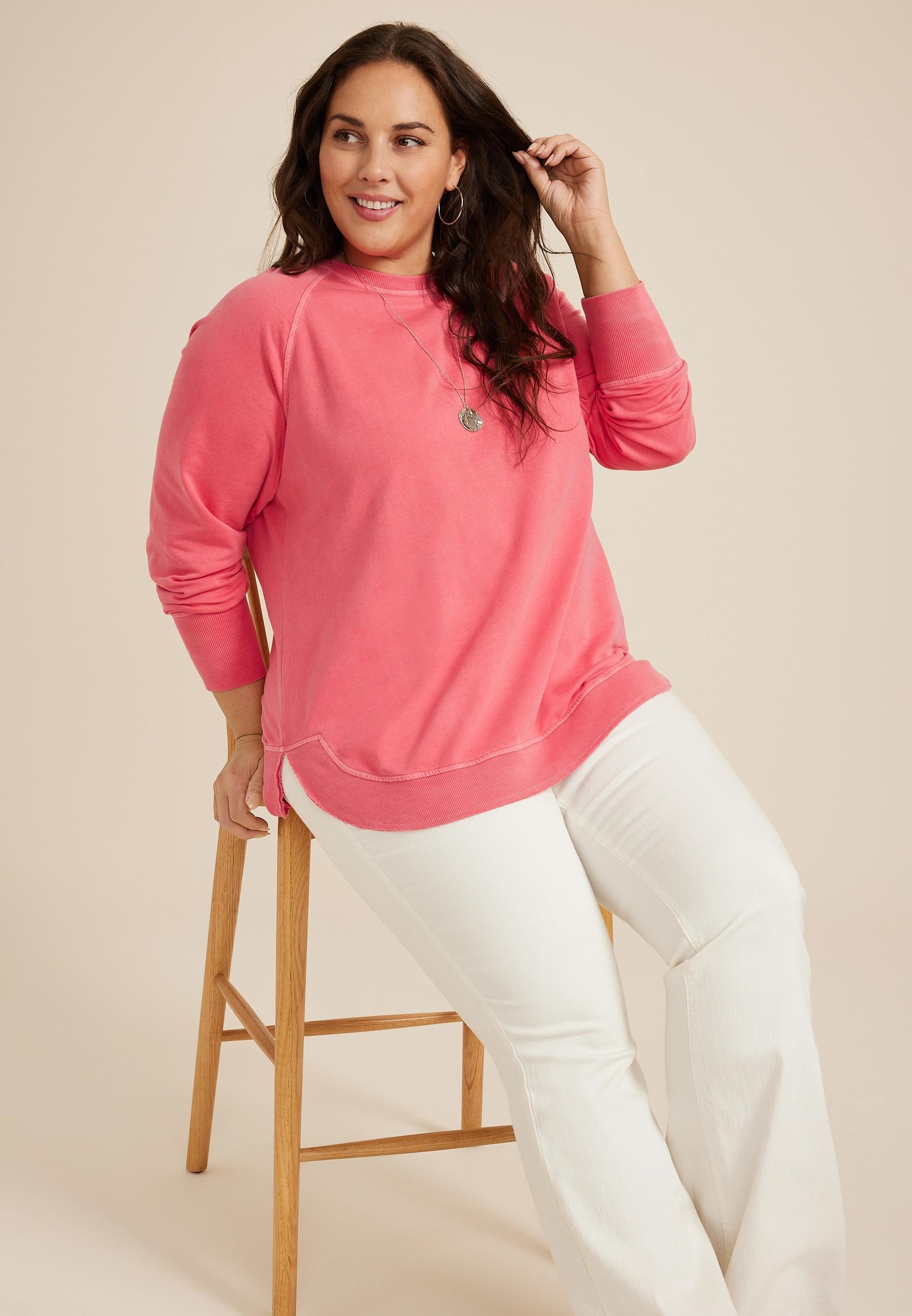 Maurices Plus Size Womens SunhavenCrew Neck Sweatshirt Purple Size 0X Product Image