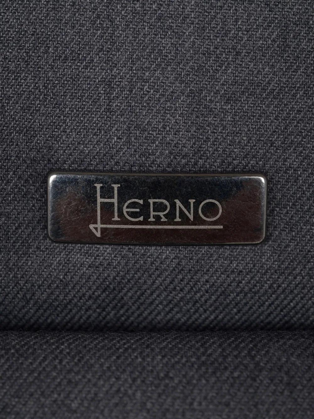 HERNO Buttoned High Neck Coat In Grey Product Image
