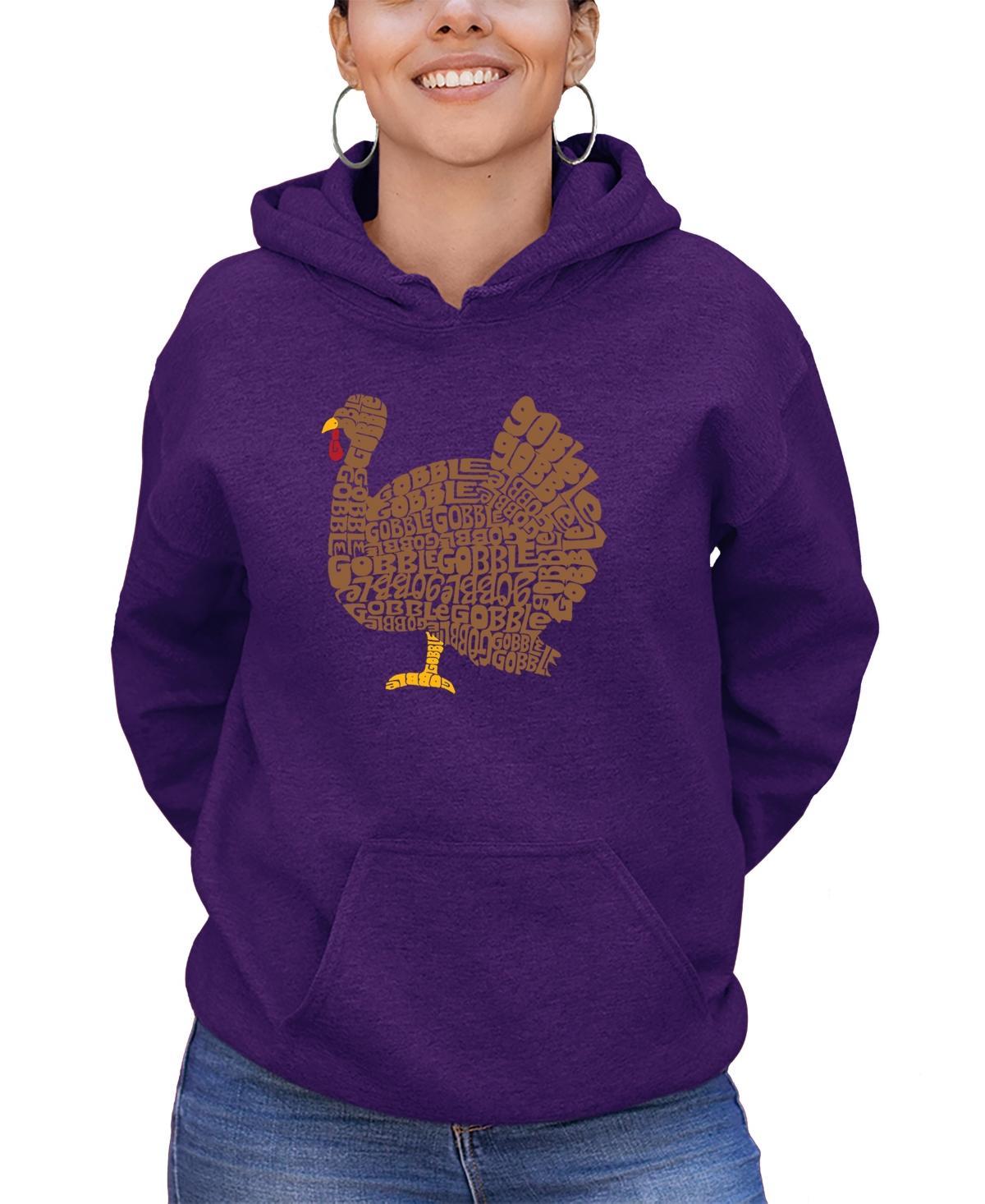 La Pop Art Womens Thanksgiving Word Art Hooded Sweatshirt Product Image