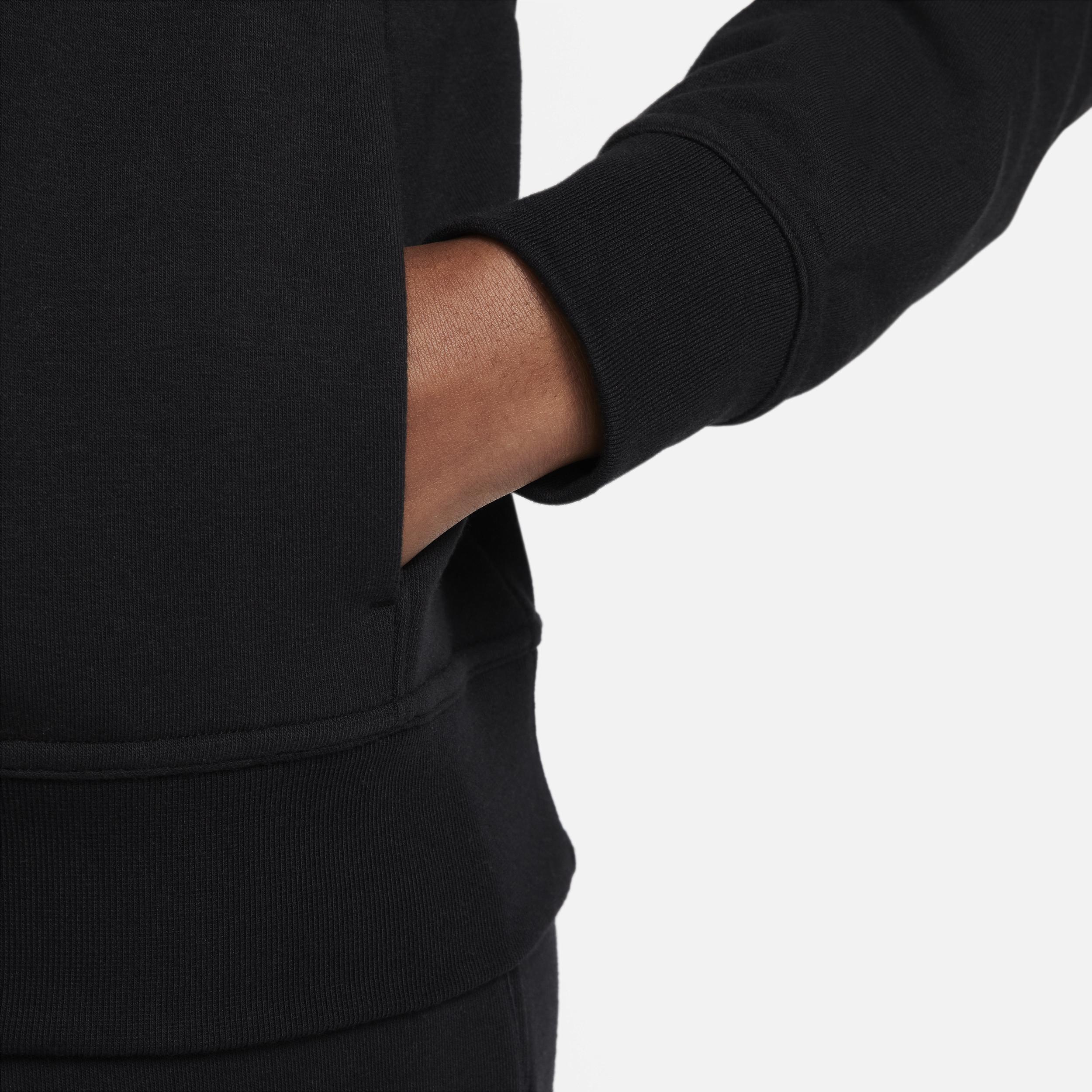 Nike Women's One Dri-FIT French Terry Full-Zip Hoodie in Black/Black Size XL Cotton/Polyester/Spandex Product Image