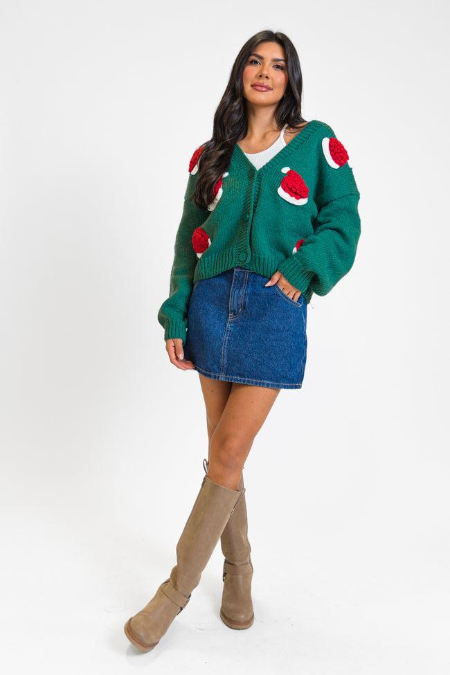 Ole Saint Nick Green Santa Hat Cardigan FINAL SALE Product Image