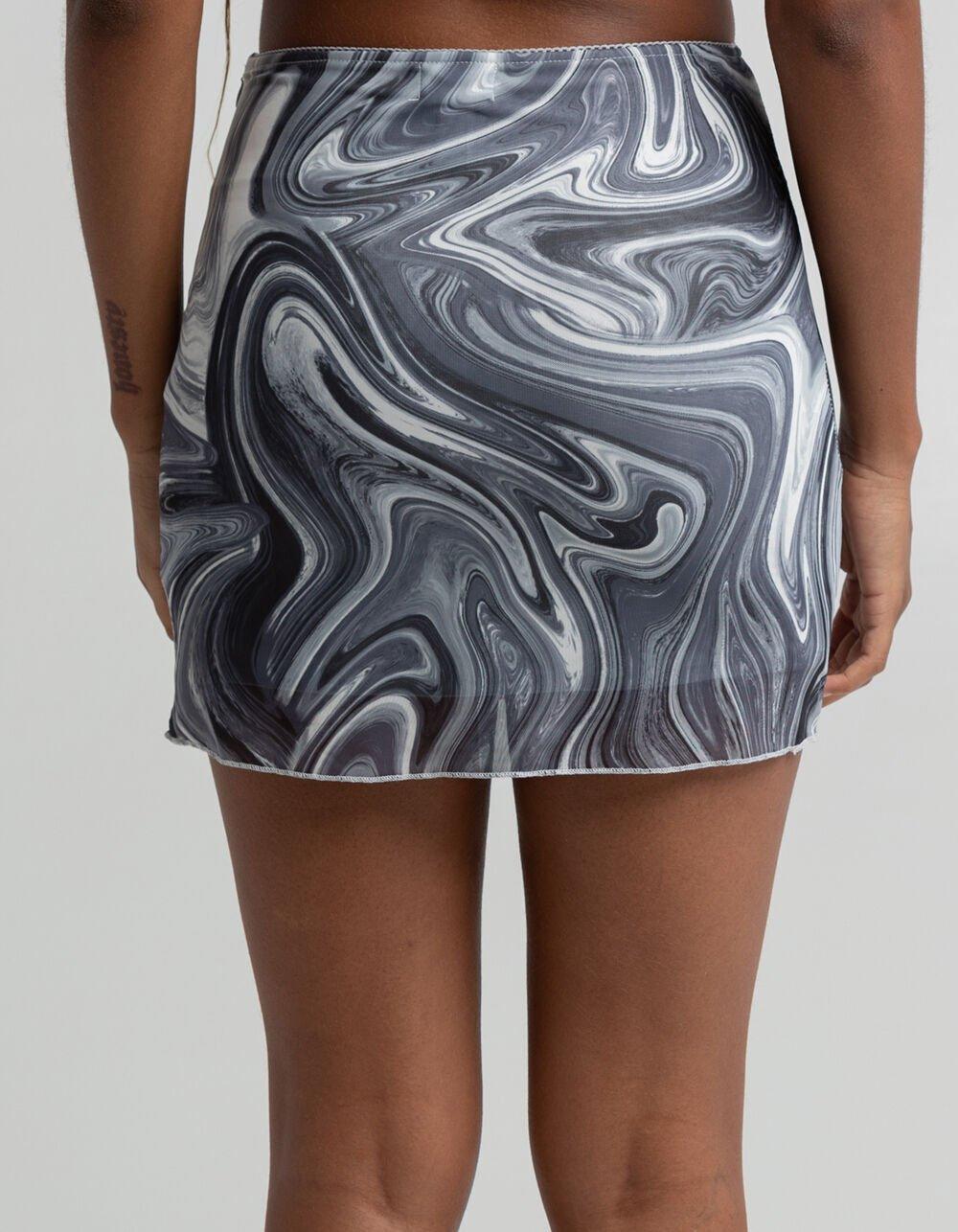 FULL TILT Marble Mesh Skirt - BLK/GRY Product Image