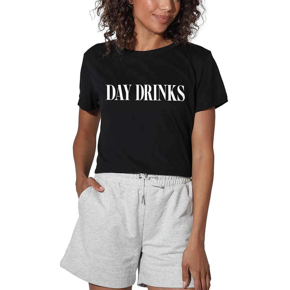 Womens Suburban Riot Day Drinks Crop Tee, Girls Product Image
