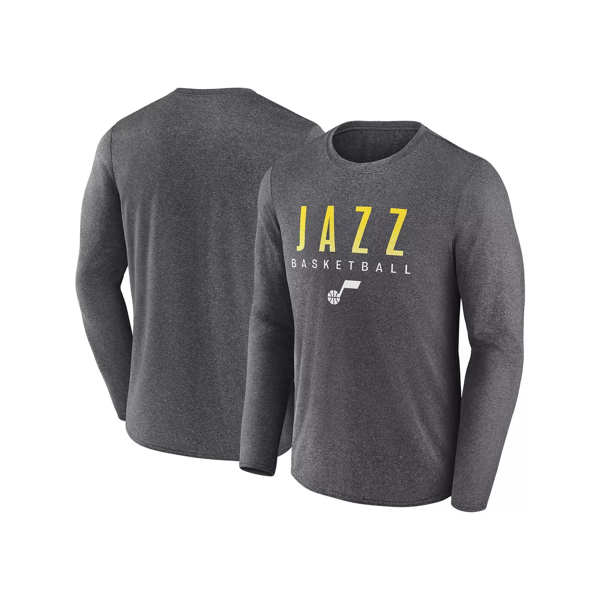 Men's Fanatics Branded Heather Charcoal Utah Jazz Where Legends Play Iconic Practice Long Sleeve T-Shirt, Size: Medium, Jaz Charco Product Image