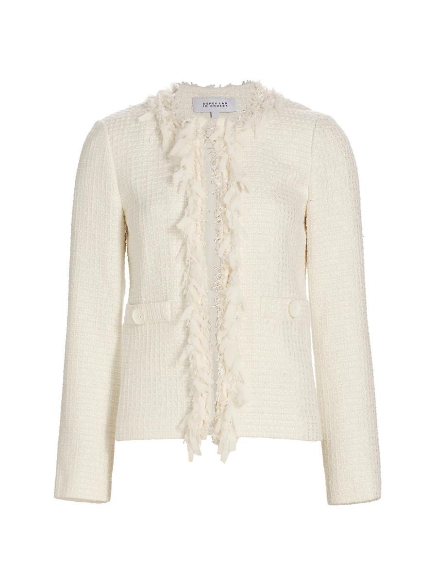 Derek Lam 10 Crosby Garcia Fringe Tweed Open Jacket Product Image