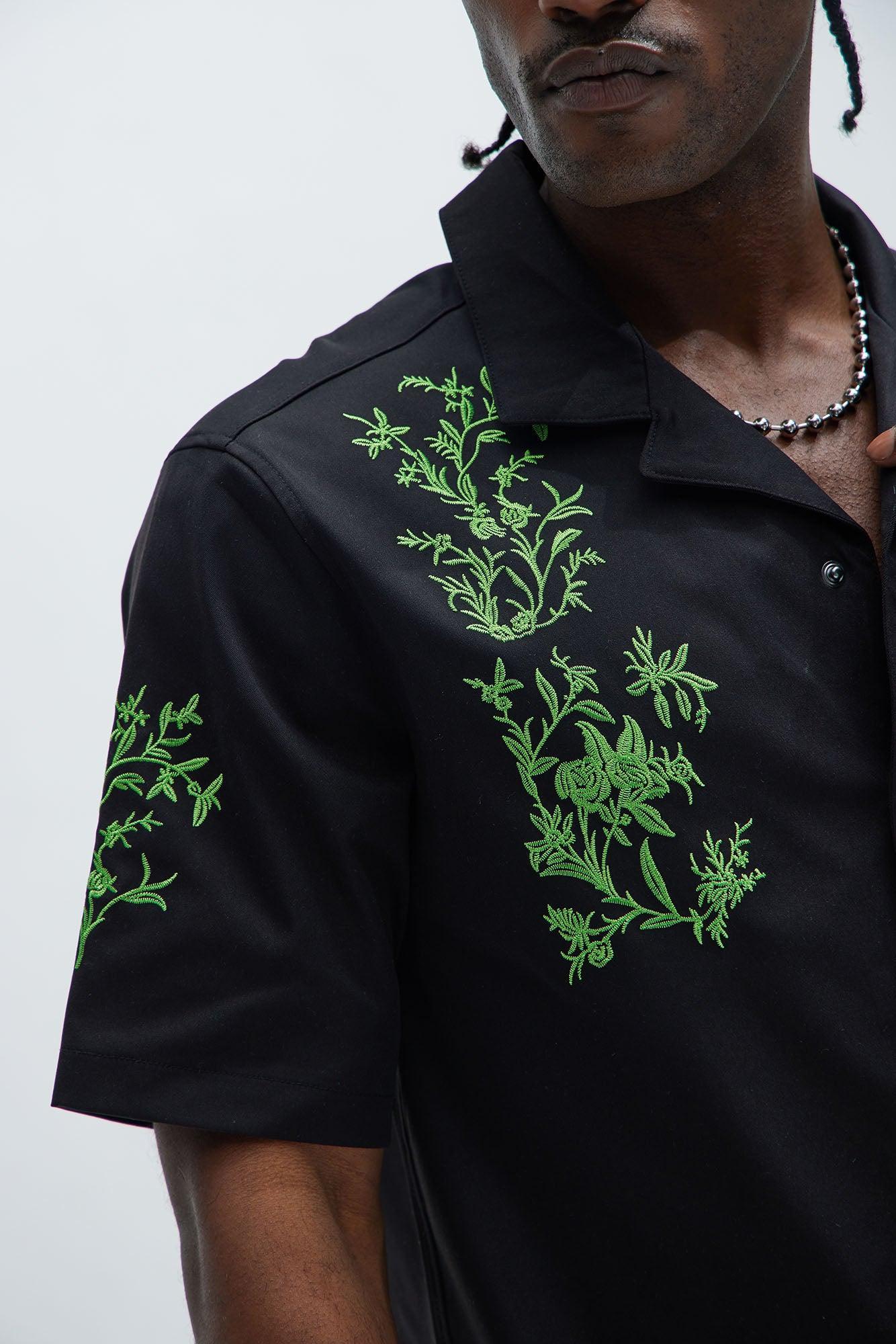 Alden Embroidered Shirt - Black Product Image