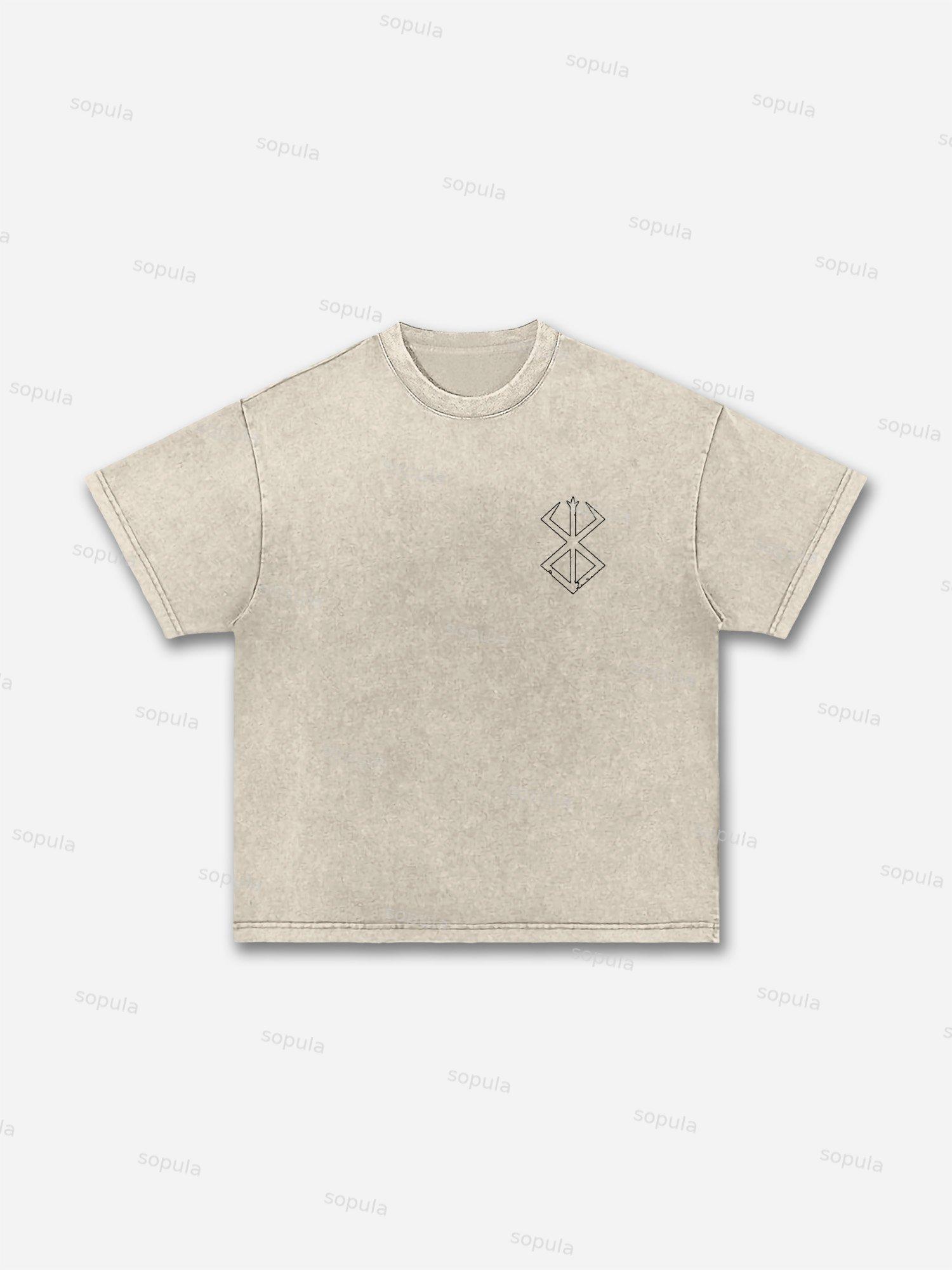 Berserk Manga Graphic Acid Wash T-shirt Product Image