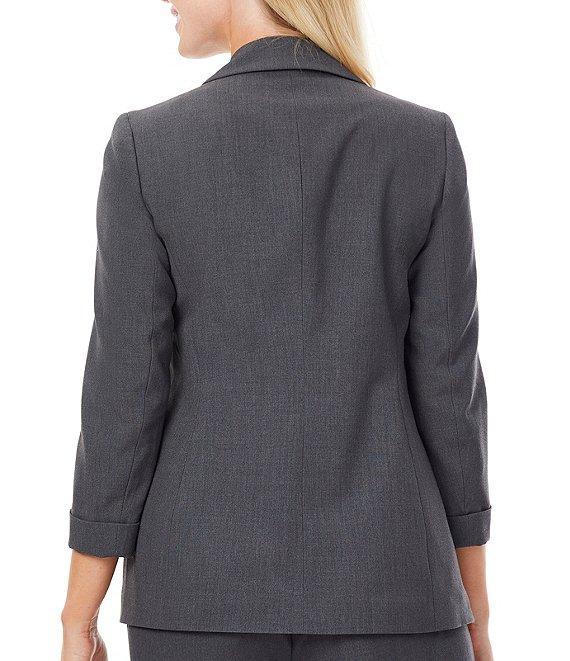 Jones New York Roll Cuff Notch Lapel 3/4 Sleeve Blazer Product Image