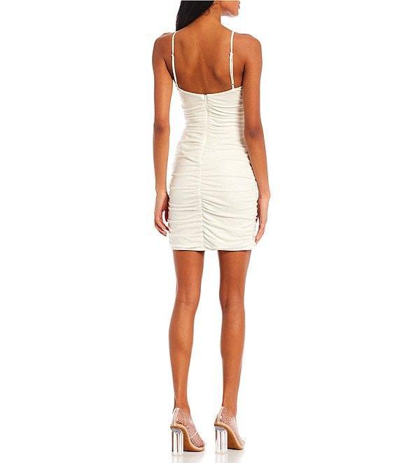 B. Darlin Cowl Neck Ruched Glitter Dress Product Image