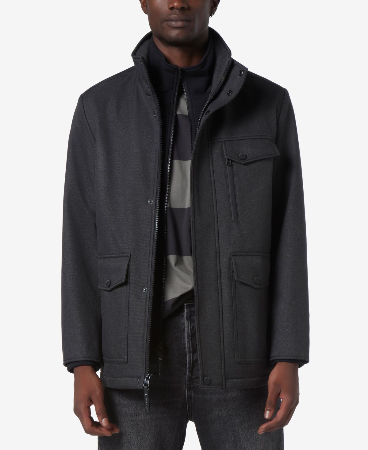 Marc New York Mens Hoyt Micro-Houndstooth Soft Shell Barn Jacket with Removable Bib Product Image